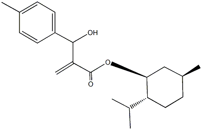 2-isopropyl-5-methylcyclohexyl 2-[hydroxy(4-methylphenyl)methyl]acrylate Struktur