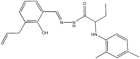 N'-(3-allyl-2-hydroxybenzylidene)-2-(2,4-dimethylanilino)butanohydrazide Struktur