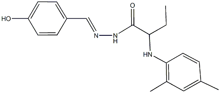 2-(2,4-dimethylanilino)-N'-(4-hydroxybenzylidene)butanohydrazide Struktur