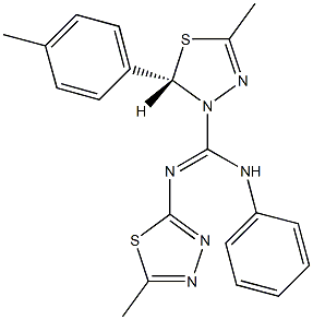 5-methyl-2-(4-methylphenyl)-N'-(5-methyl-1,3,4-thiadiazol-2-yl)-N-phenyl-1,3,4-thiadiazole-3(2H)-carboximidamide Struktur