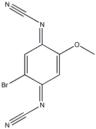 2-bromo-4-(cyanoimino)-5-methoxy-2,5-cyclohexadien-1-ylidenecyanamide Struktur