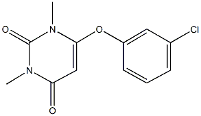 6-(3-chlorophenoxy)-1,3-dimethyl-2,4(1H,3H)-pyrimidinedione Struktur