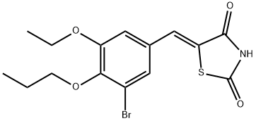 5-(3-bromo-5-ethoxy-4-propoxybenzylidene)-1,3-thiazolidine-2,4-dione Struktur