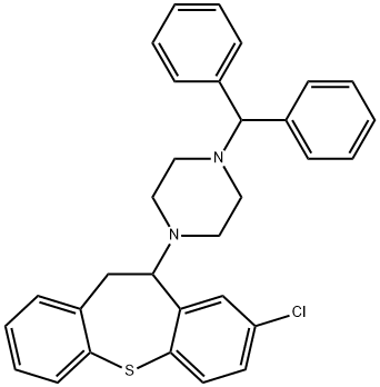 1-benzhydryl-4-(8-chloro-10,11-dihydrodibenzo[b,f]thiepin-10-yl)piperazine Struktur