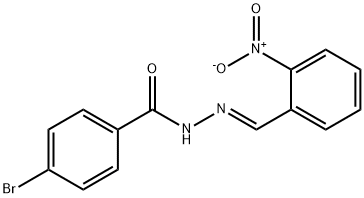 4-bromo-N'-[(E)-(2-nitrophenyl)methylidene]benzohydrazide Struktur