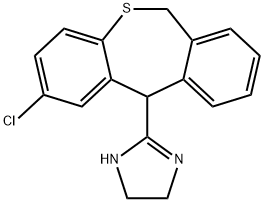 2-(2-chloro-6,11-dihydrodibenzo[b,e]thiepin-11-yl)-4,5-dihydro-1H-imidazole Struktur