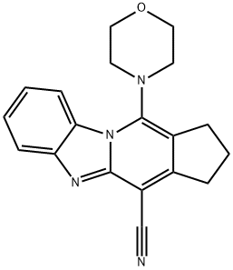 11-(4-morpholinyl)-2,3-dihydro-1H-cyclopenta[4,5]pyrido[1,2-a]benzimidazole-4-carbonitrile Struktur