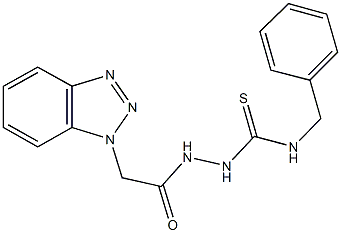 2-(1H-1,2,3-benzotriazol-1-ylacetyl)-N-benzylhydrazinecarbothioamide Struktur