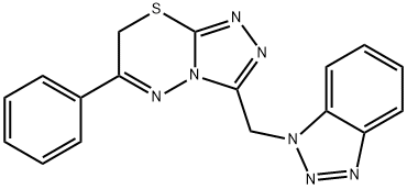 3-(1H-1,2,3-benzotriazol-1-ylmethyl)-6-phenyl-7H-[1,2,4]triazolo[3,4-b][1,3,4]thiadiazine Struktur