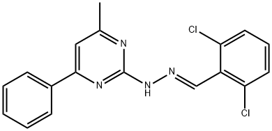 2,6-dichlorobenzaldehyde (4-methyl-6-phenyl-2-pyrimidinyl)hydrazone Struktur