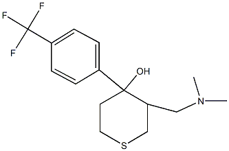 3-[(dimethylamino)methyl]-4-[4-(trifluoromethyl)phenyl]tetrahydro-2H-thiopyran-4-ol Struktur