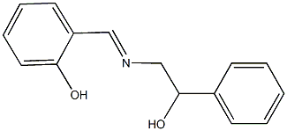 2-{[(2-hydroxy-2-phenylethyl)imino]methyl}phenol Struktur