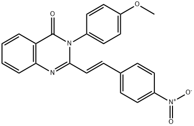 2-(2-{4-nitrophenyl}vinyl)-3-(4-methoxyphenyl)-4(3H)-quinazolinone Struktur