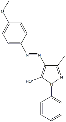 4-[(4-methoxyphenyl)diazenyl]-3-methyl-1-phenyl-1H-pyrazol-5-ol Struktur