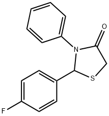 2-(4-fluorophenyl)-3-phenyl-1,3-thiazolidin-4-one Struktur