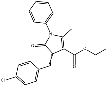 ethyl 4-(4-chlorobenzylidene)-2-methyl-5-oxo-1-phenyl-4,5-dihydro-1H-pyrrole-3-carboxylate Struktur