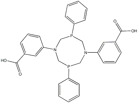 3-[5-(3-carboxyphenyl)-3,7-diphenyl-1,5,3,7-diazadiphosphocan-1-yl]benzoic acid Struktur