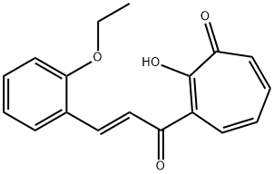 3-[3-(2-ethoxyphenyl)acryloyl]-2-hydroxy-2,4,6-cycloheptatrien-1-one Struktur