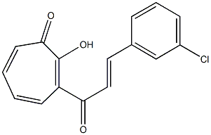 3-[3-(3-chlorophenyl)acryloyl]-2-hydroxy-2,4,6-cycloheptatrien-1-one Struktur