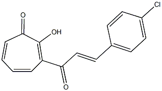 3-[3-(4-chlorophenyl)acryloyl]-2-hydroxy-2,4,6-cycloheptatrien-1-one Struktur