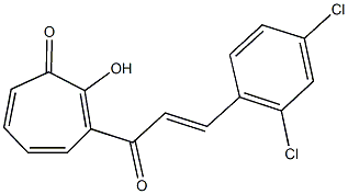 3-[3-(2,4-dichlorophenyl)acryloyl]-2-hydroxy-2,4,6-cycloheptatrien-1-one Struktur