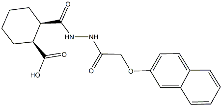 2-({2-[(2-naphthyloxy)acetyl]hydrazino}carbonyl)cyclohexanecarboxylic acid Struktur