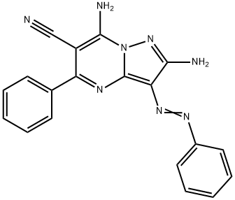 2,7-diamino-5-phenyl-3-(phenyldiazenyl)pyrazolo[1,5-a]pyrimidine-6-carbonitrile Struktur