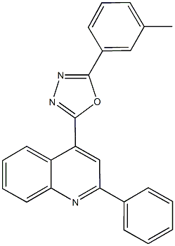 4-[5-(3-methylphenyl)-1,3,4-oxadiazol-2-yl]-2-phenylquinoline Struktur