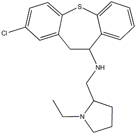 N-(2-chloro-10,11-dihydrodibenzo[b,f]thiepin-10-yl)-N-[(1-ethyl-2-pyrrolidinyl)methyl]amine Struktur