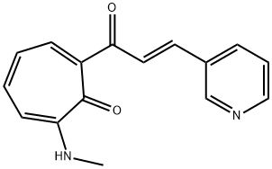 2-(methylamino)-7-[3-(3-pyridinyl)acryloyl]-2,4,6-cycloheptatrien-1-one Struktur