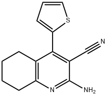 2-amino-4-(2-thienyl)-5,6,7,8-tetrahydro-3-quinolinecarbonitrile Struktur