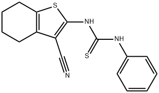 N-(3-cyano-4,5,6,7-tetrahydro-1-benzothien-2-yl)-N'-phenylthiourea Struktur