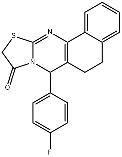 7-(4-fluorophenyl)-5,7-dihydro-6H-benzo[h][1,3]thiazolo[2,3-b]quinazolin-9(10H)-one Struktur