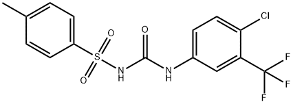 1-chloro-4-[({[(4-methylphenyl)sulfonyl]amino}carbonyl)amino]-2-(trifluoromethyl)benzene Struktur