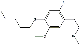 2-[2,5-dimethoxy-4-(pentylsulfanyl)phenyl]-N-methylethanamine Struktur