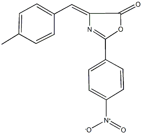 2-{4-nitrophenyl}-4-(4-methylbenzylidene)-1,3-oxazol-5(4H)-one Struktur