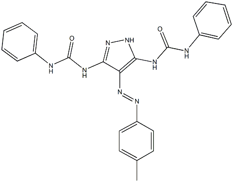 N-{3-[(anilinocarbonyl)amino]-4-[(4-methylphenyl)diazenyl]-1H-pyrazol-5-yl}-N'-phenylurea Struktur