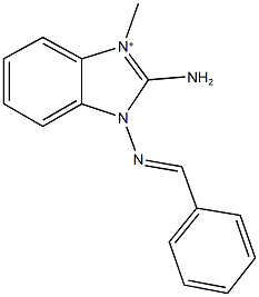 2-amino-3-(benzylideneamino)-1-methyl-3H-benzimidazol-1-ium Struktur