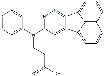 8-(2-carboxyethyl)-8H-acenaphtho[1',2':3,4]pyridazino[1,6-a]benzimidazol-13-ium Struktur