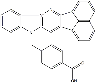 8-(4-carboxybenzyl)-8H-acenaphtho[1',2':3,4]pyridazino[1,6-a]benzimidazol-13-ium Struktur