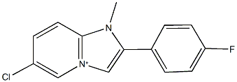 6-chloro-2-(4-fluorophenyl)-1-methyl-1H-imidazo[1,2-a]pyridin-4-ium Struktur