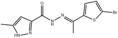 N'-[1-(5-bromo-2-thienyl)ethylidene]-3-methyl-1H-pyrazole-5-carbohydrazide Struktur