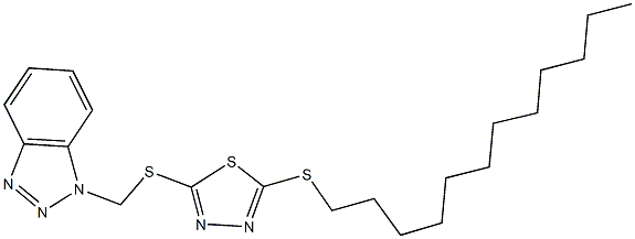 1-({[5-(dodecylsulfanyl)-1,3,4-thiadiazol-2-yl]sulfanyl}methyl)-1H-1,2,3-benzotriazole Struktur