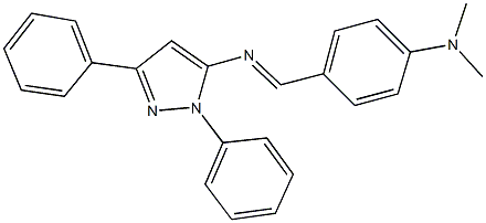 N-[4-(dimethylamino)benzylidene]-N-(1,3-diphenyl-1H-pyrazol-5-yl)amine Struktur