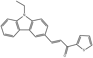 3-(9-ethyl-9H-carbazol-3-yl)-1-(2-thienyl)-2-propen-1-one Struktur