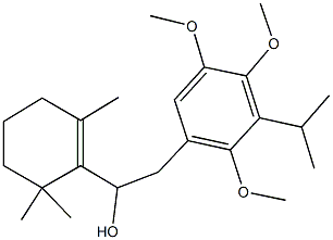 2-(3-isopropyl-2,4,5-trimethoxyphenyl)-1-(2,6,6-trimethyl-1-cyclohexen-1-yl)ethanol Struktur