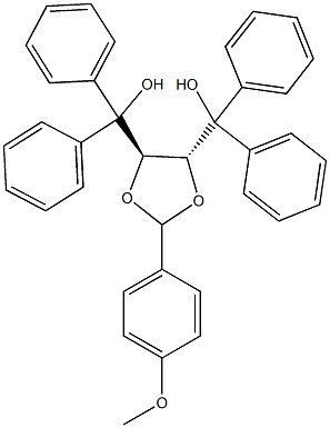 [5-[hydroxy(diphenyl)methyl]-2-(4-methoxyphenyl)-1,3-dioxolan-4-yl](diphenyl)methanol Struktur