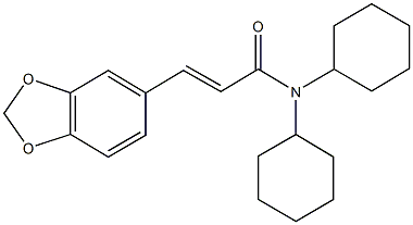 3-(1,3-benzodioxol-5-yl)-N,N-dicyclohexylacrylamide Struktur