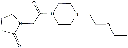 1-{2-[4-(2-ethoxyethyl)-1-piperazinyl]-2-oxoethyl}-2-pyrrolidinone Struktur