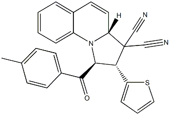 1-(4-methylbenzoyl)-2-(2-thienyl)-1,2-dihydropyrrolo[1,2-a]quinoline-3,3(3aH)-dicarbonitrile Struktur